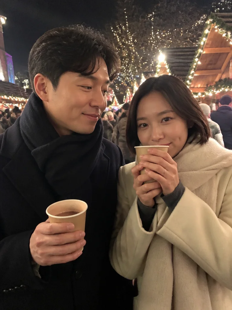 크리스마스 마켓의 코코아