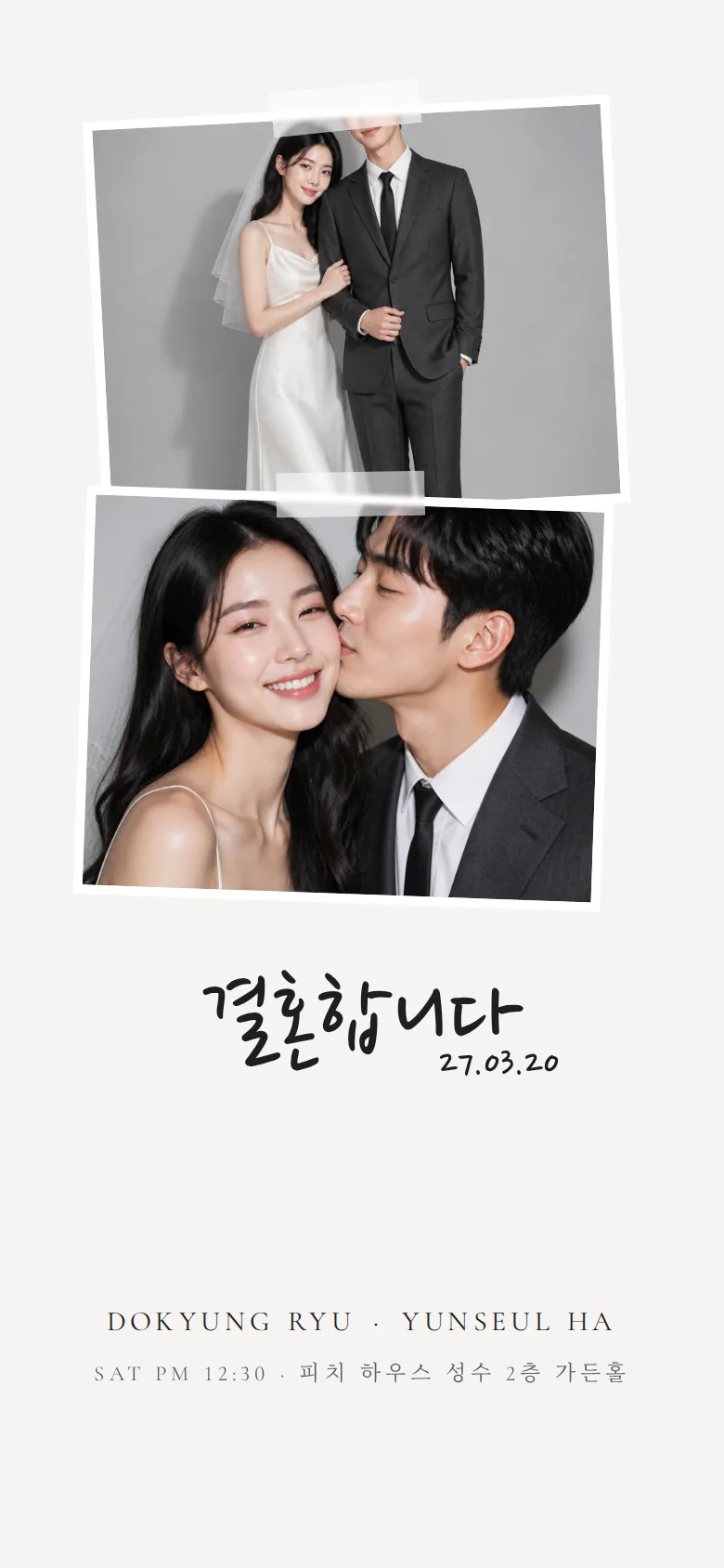 포토부스 모바일 청첩장 디자인 첫 화면
